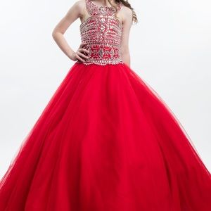 Rachel Allan girls red pageant dress size 8